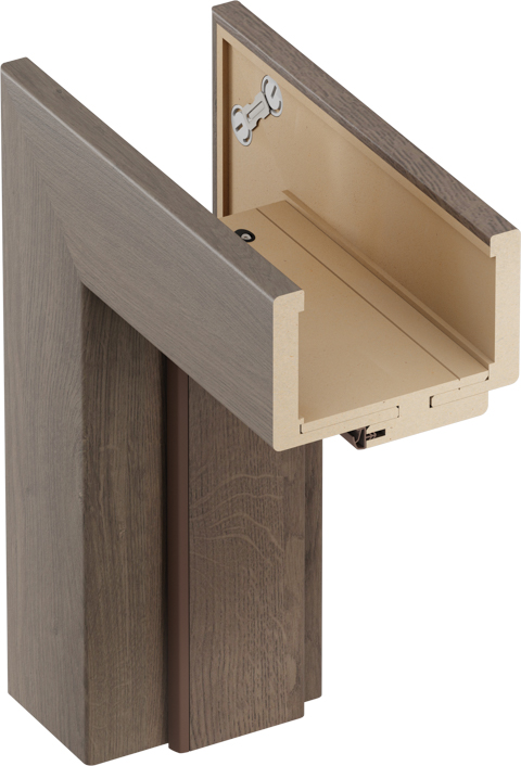 Ościeżnica regulowana bezprzylgowa opaska 8cm 80 lewa 95-114 szary perłowy