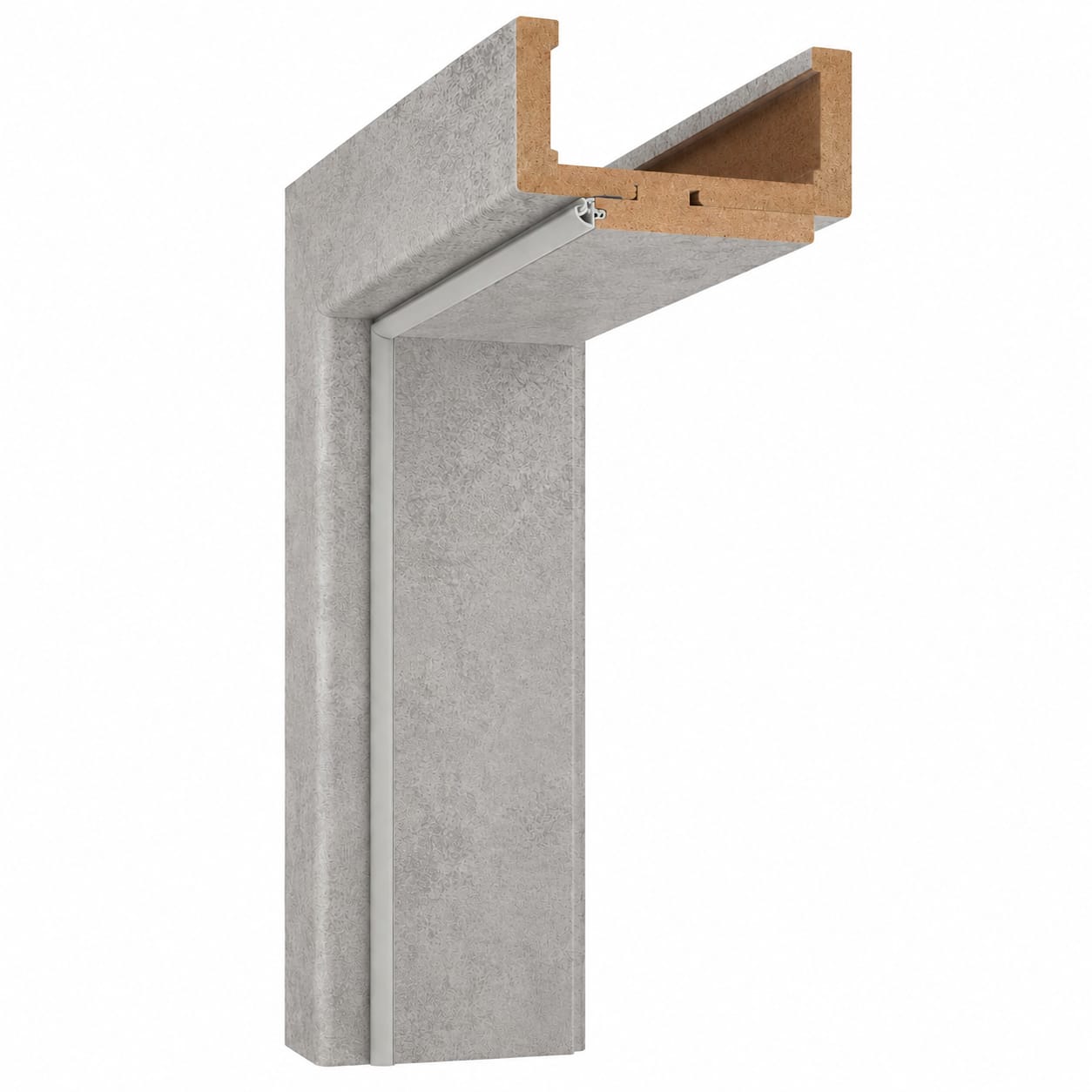 Ościeżnica regulowana bezprzylgowa opaska 8cm 80 lewa 95-114 beton jasny